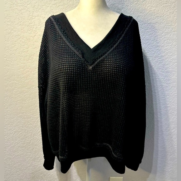 NWOT La Miel Waffle Stitching Detail Waffle Knit Top - Picture 15 of 16